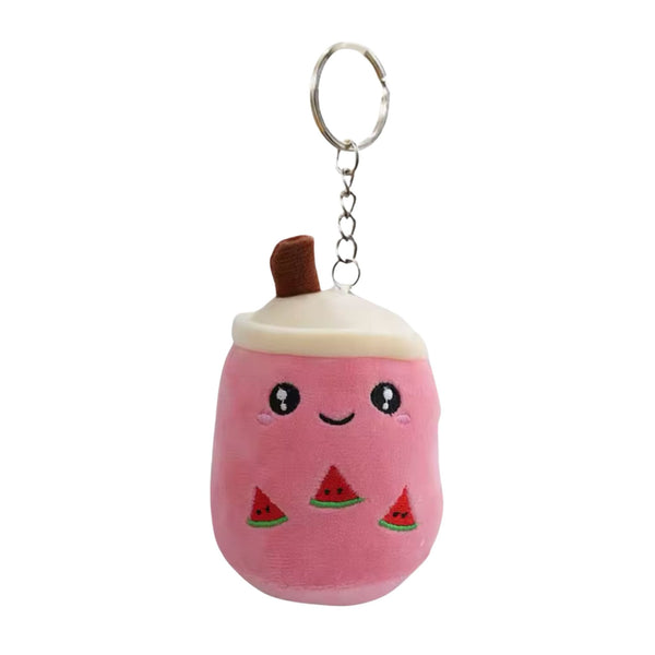 Tempo Tea Bar Bubble Tea Plush Keychain | Cute Boba Bag Charm Watermelon Milk Tea
