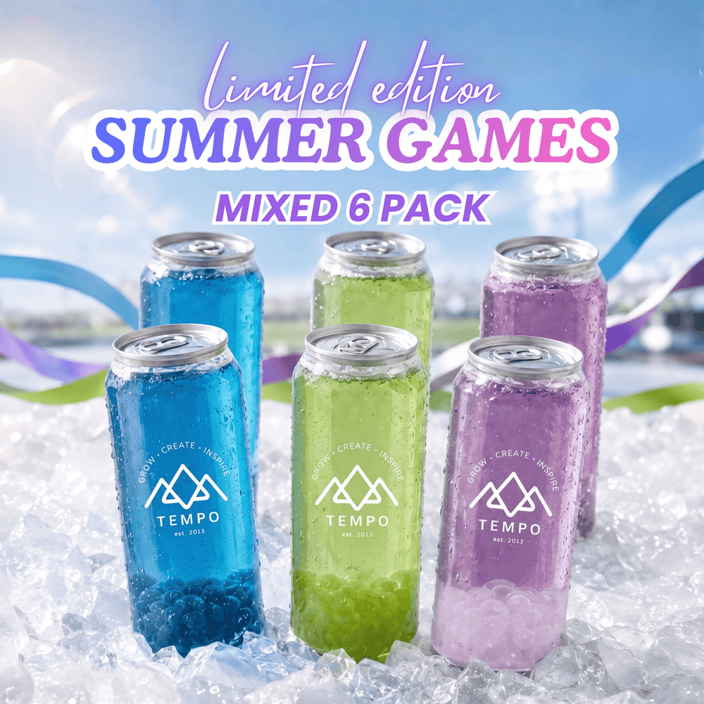 Tempo Tea Bar Bubble Tea SPECIAL: Limited Edition: Summer Games Mixed Bubble Tea Cans (6 x 500ml)