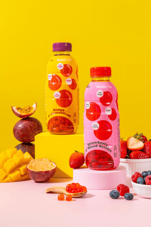 Tempo Tea Bar Bubble Tea Taster Set | Fruity Fun - Mixed 3 Pack (330ml) & x2 CommuniTEA bottles