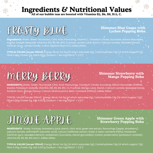 Tempo Tea Bar Christmas [PRE-ORDER] Limited Edition: Christmas Shimmer Boba Globes (6 x 210ml)