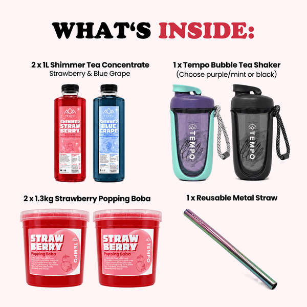 Tempo Tea Bar Christmas [PRE-ORDER] Limited Edition: Festive Christmas Shimmer Bubble Tea Party Bundle (Serves 80)