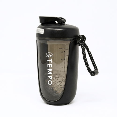 Tempo Tea Bar Gym Shaker Tempo Bubble Tea Shaker Bottle (500ml) Midnight Black