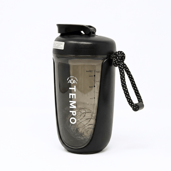 Tempo Tea Bar Gym Shaker Tempo Bubble Tea Shaker Bottle (500ml) Midnight Black