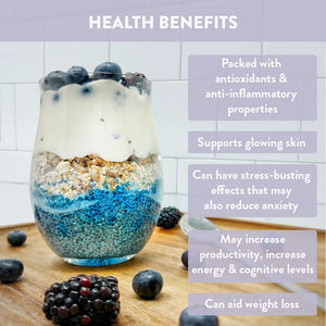 Tempo Tea Bar Loose Leaf Tea Butterfly Blue Pea Flower (25g) in Reusable Bamboo Glass Jar