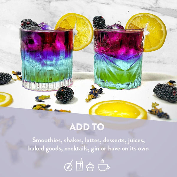 Tempo Tea Bar Loose Leaf Tea Butterfly Blue Pea Flower (25g) in Reusable Bamboo Glass Jar