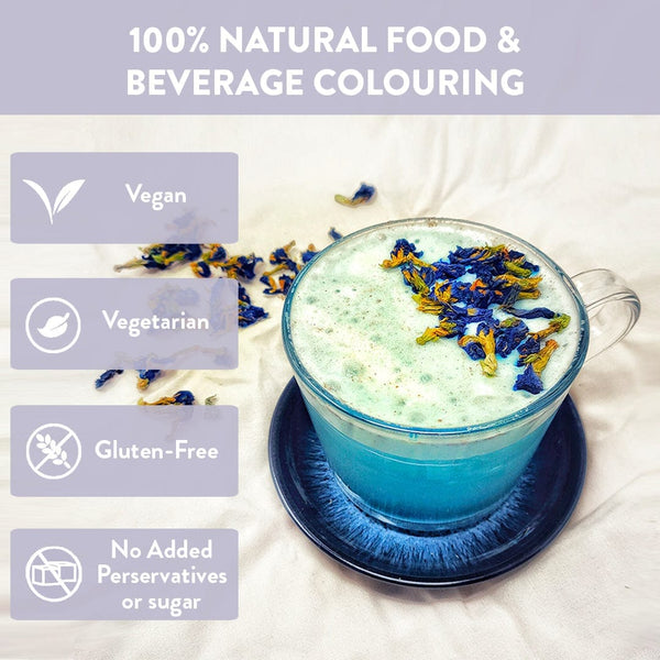 Tempo Tea Bar Loose Leaf Tea Butterfly Blue Pea Flower (25g) in Reusable Bamboo Glass Jar