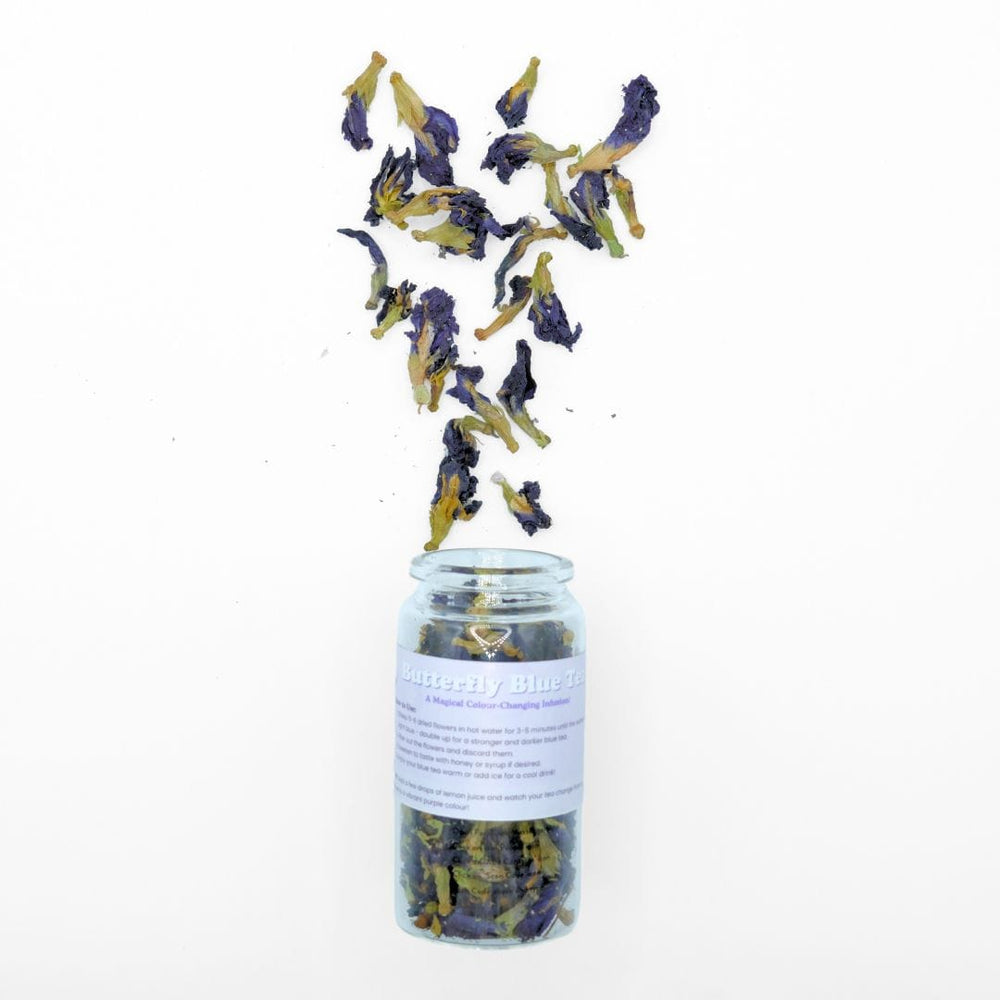 Tempo Tea Bar Loose Leaf Tea Butterfly Blue Pea Flower in Glass Jar